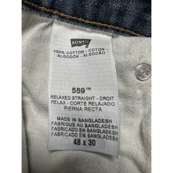 Levi's Mens Blue Denim Jeans Classic Fit Casual Everyday Wear Size 48x30 - Picture 10 of 11